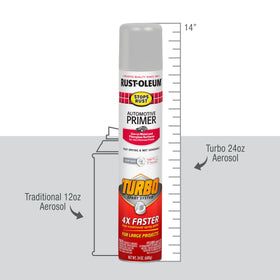 Rust-Oleum Stops Rust Turbo Automotive Primer works with enamel topcoats for strong adhesion.