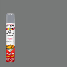 Rust-Oleum Stops Rust Turbo 24 oz can with a glossy Smoke Gray finish