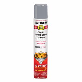 Rust-Oleum Stops Rust Turbo spray paint in action delivering rapid coverage on metal surfaces