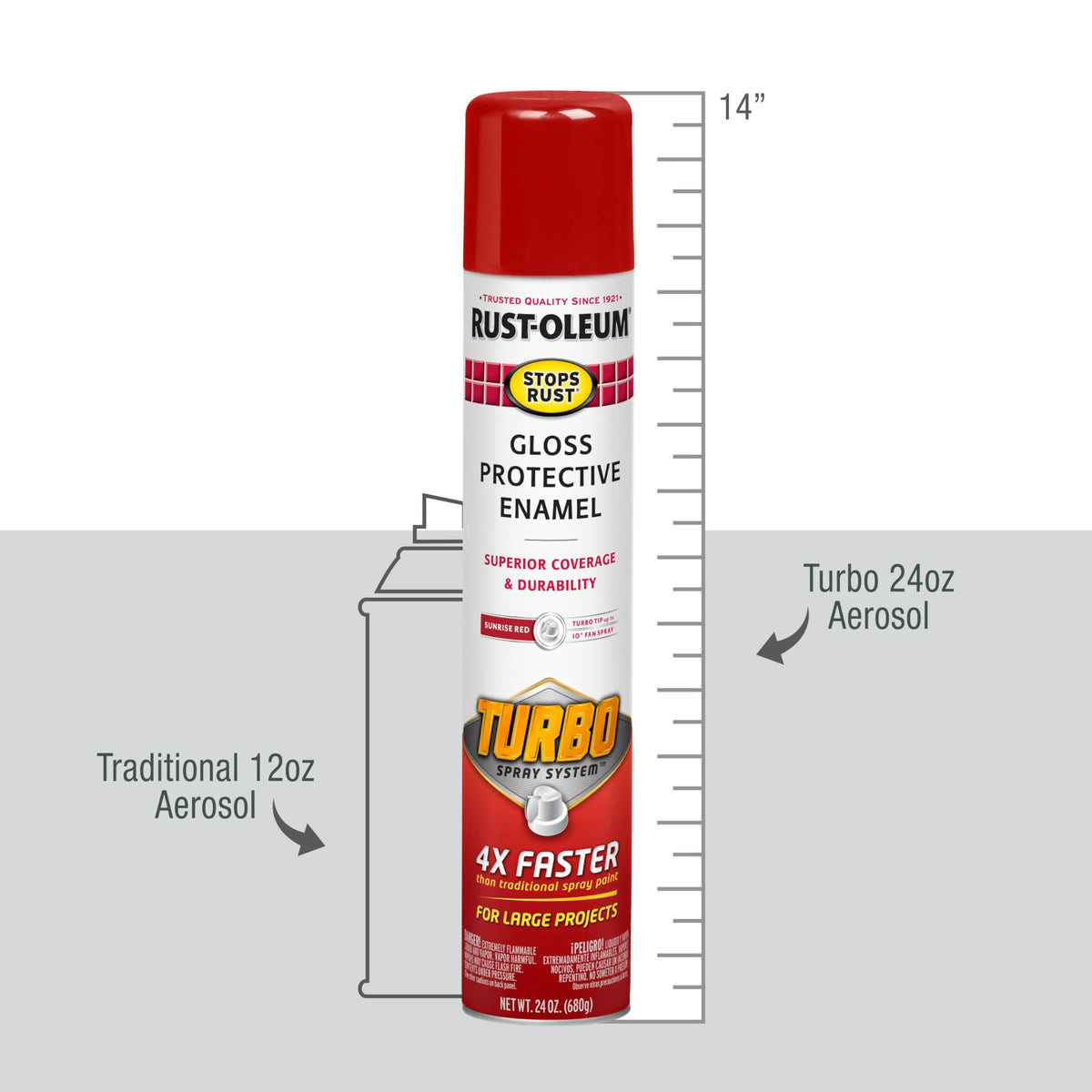 Gloss Sunrise Red finish on metal with durable shine