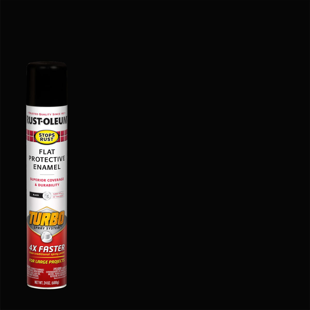 Rust-Oleum Stops Rust Turbo Spray System display with a 10-inch fan for fast coverage