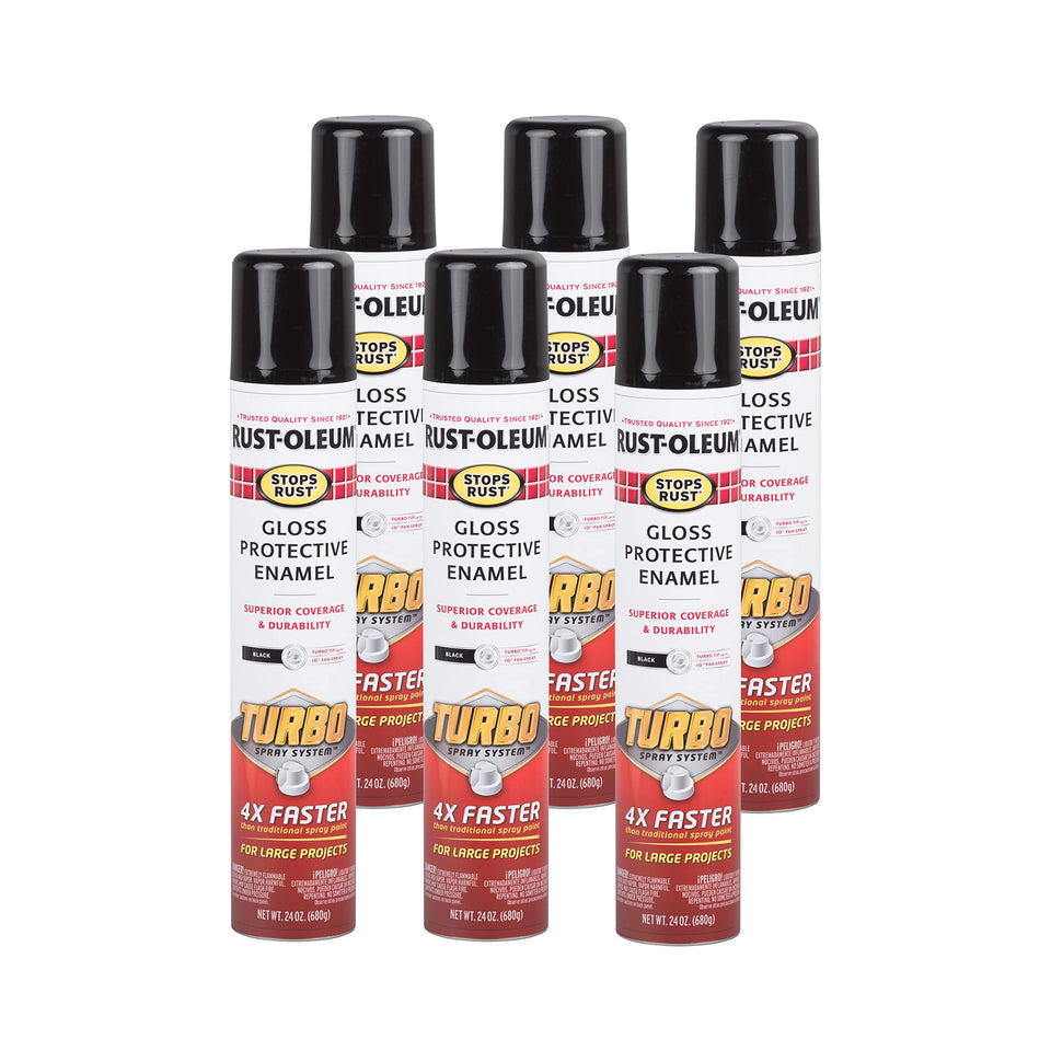 Rust-Oleum Stops Rust Turbo Spray System 24 oz can delivers quick, even coverage on metal and wood.