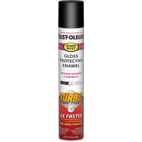 Rust-Oleum Stops Rust Turbo Spray System 24 oz gloss black coats metal for lasting protection