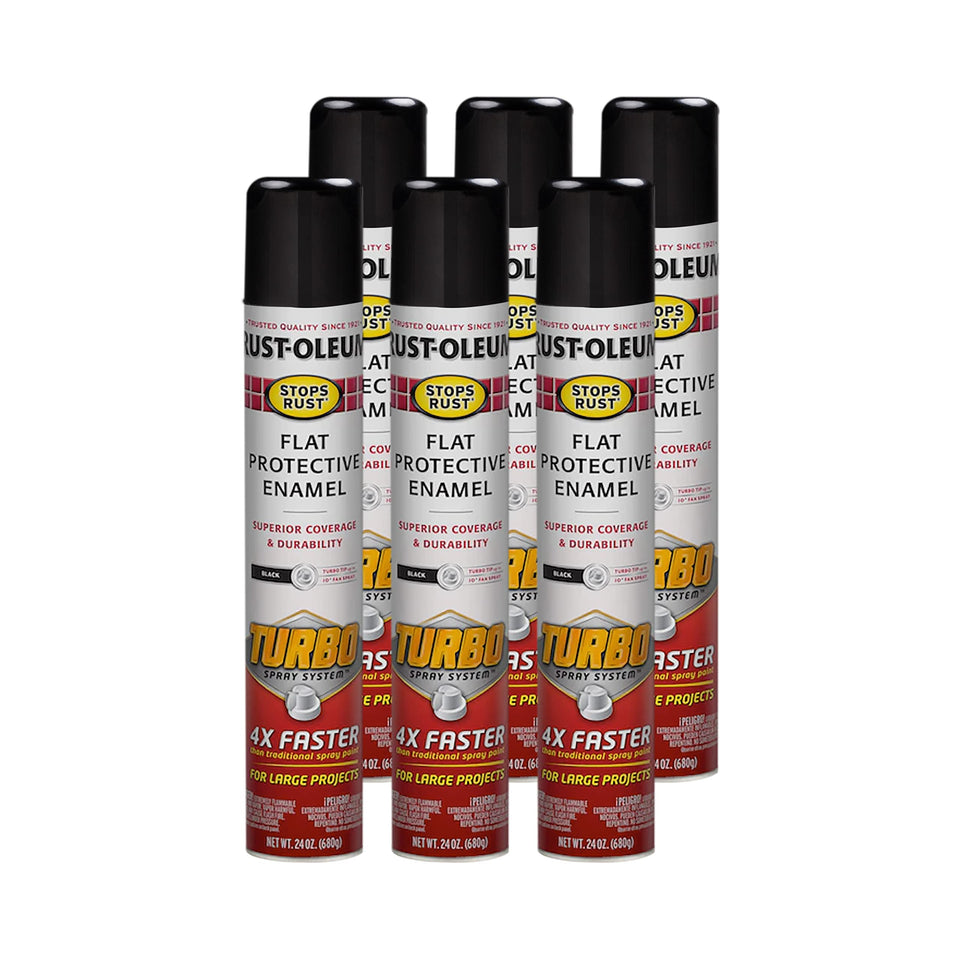 Rust-Oleum Stops Rust Turbo Spray System in flat black delivers fast, even coverage.