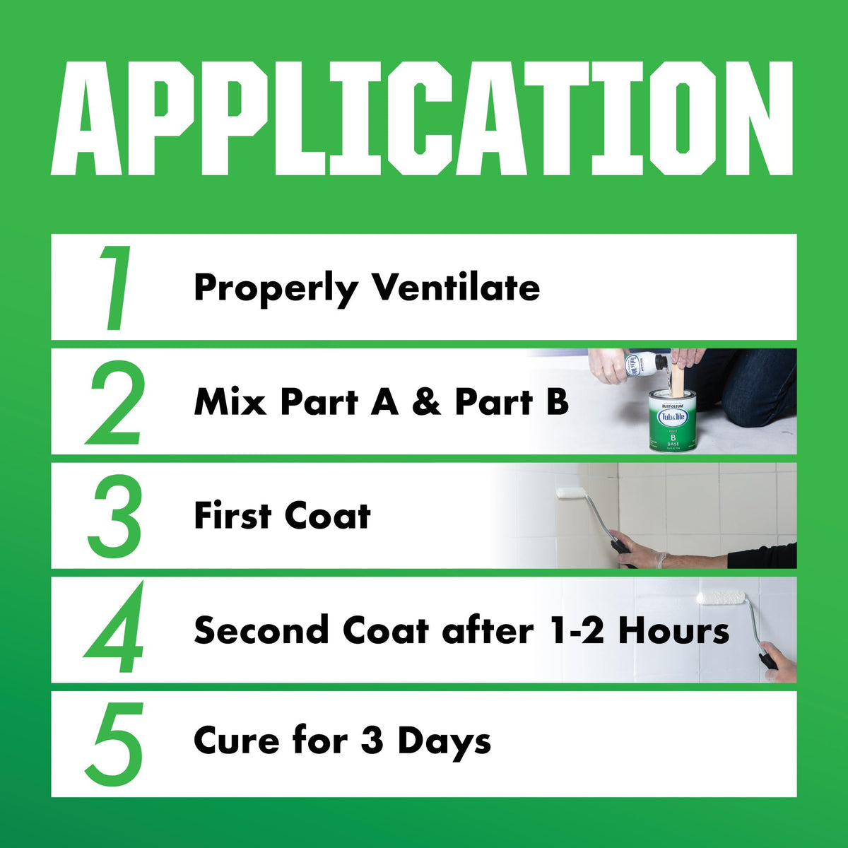 Proper surface prep and kit directions ensure best results with Rust-Oleum refinishing.