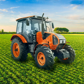 Kubota Orange coats lawn mower metal panels for durability.