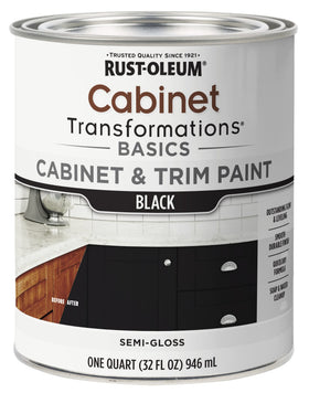 Rust-Oleum Transformations Basics cabinet paint quart in black for a durable semi-gloss finish