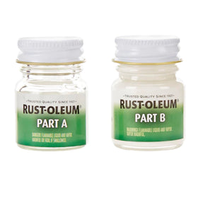 Rust-Oleum Tub and Tile mixing demonstrates durable, moisture-resistant repair option