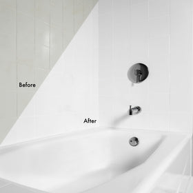Rust-Oleum epoxy acrylic mixed parts forming a durable coating.
