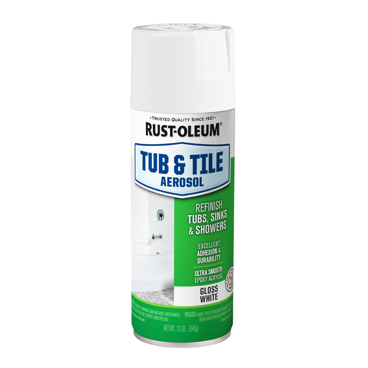 Rust-Oleum Tub and Tile Spray Paint can for quick bathroom refresh.