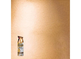 Rust-Oleum Universal All-Surface metallic finish on multiple materials, showcasing versatile coverage