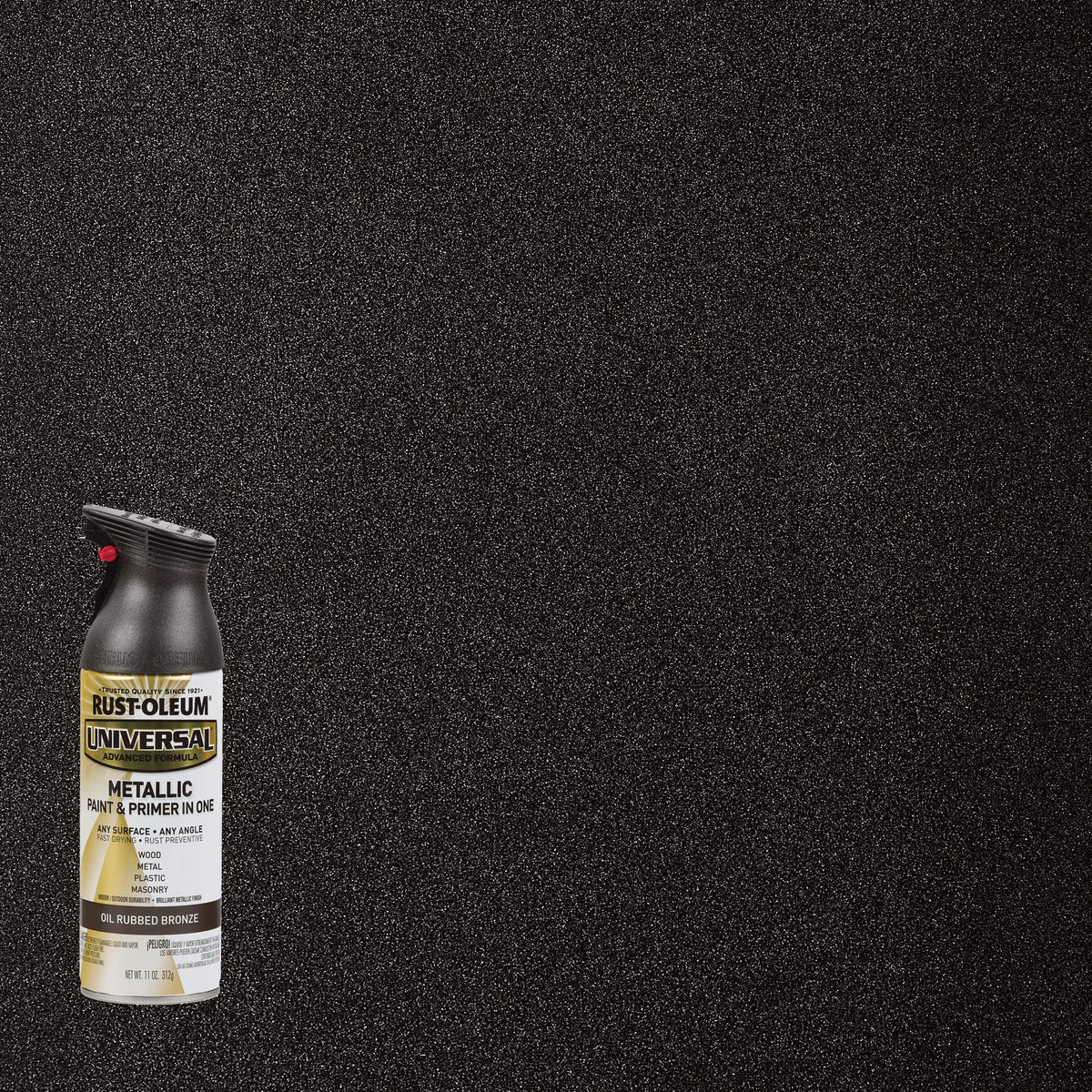 Rust-Oleum Universal on metal railing demonstrates rust protection with strong adhesion