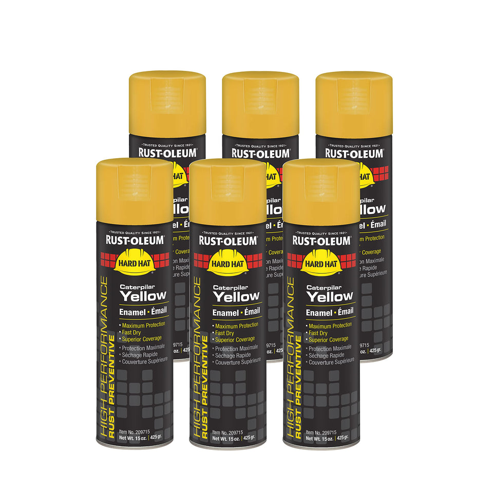 Rust-Oleum V2100 Farm Equipment spray paint in Caterpillar Yellow for durable, long-lasting protection.