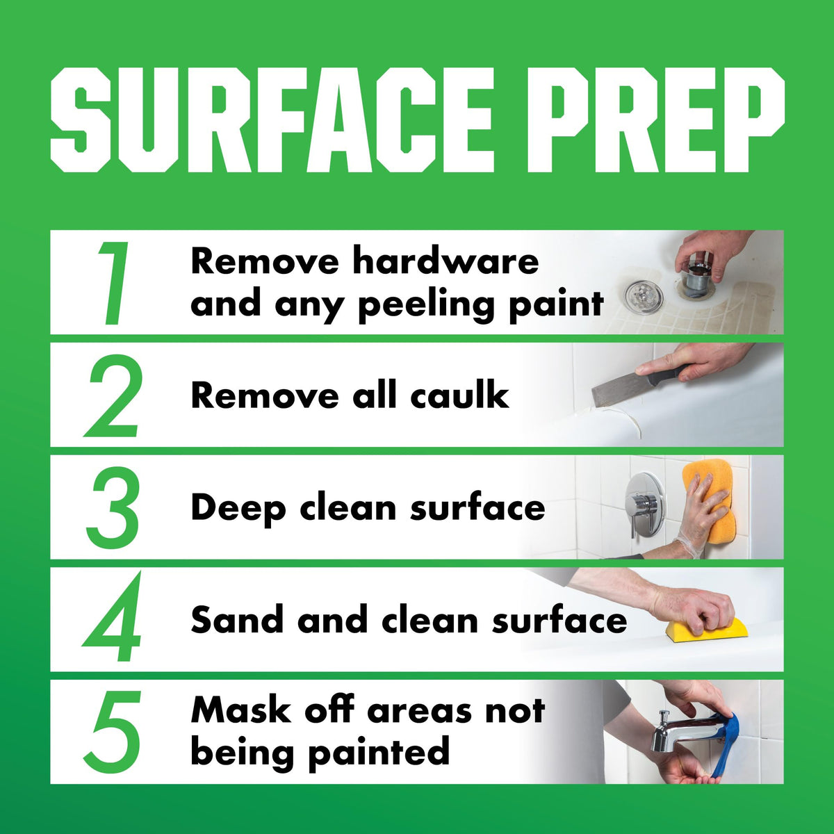 Ventilation setup recommended for safe application of Rust-Oleum tub and tile refinishing kit.