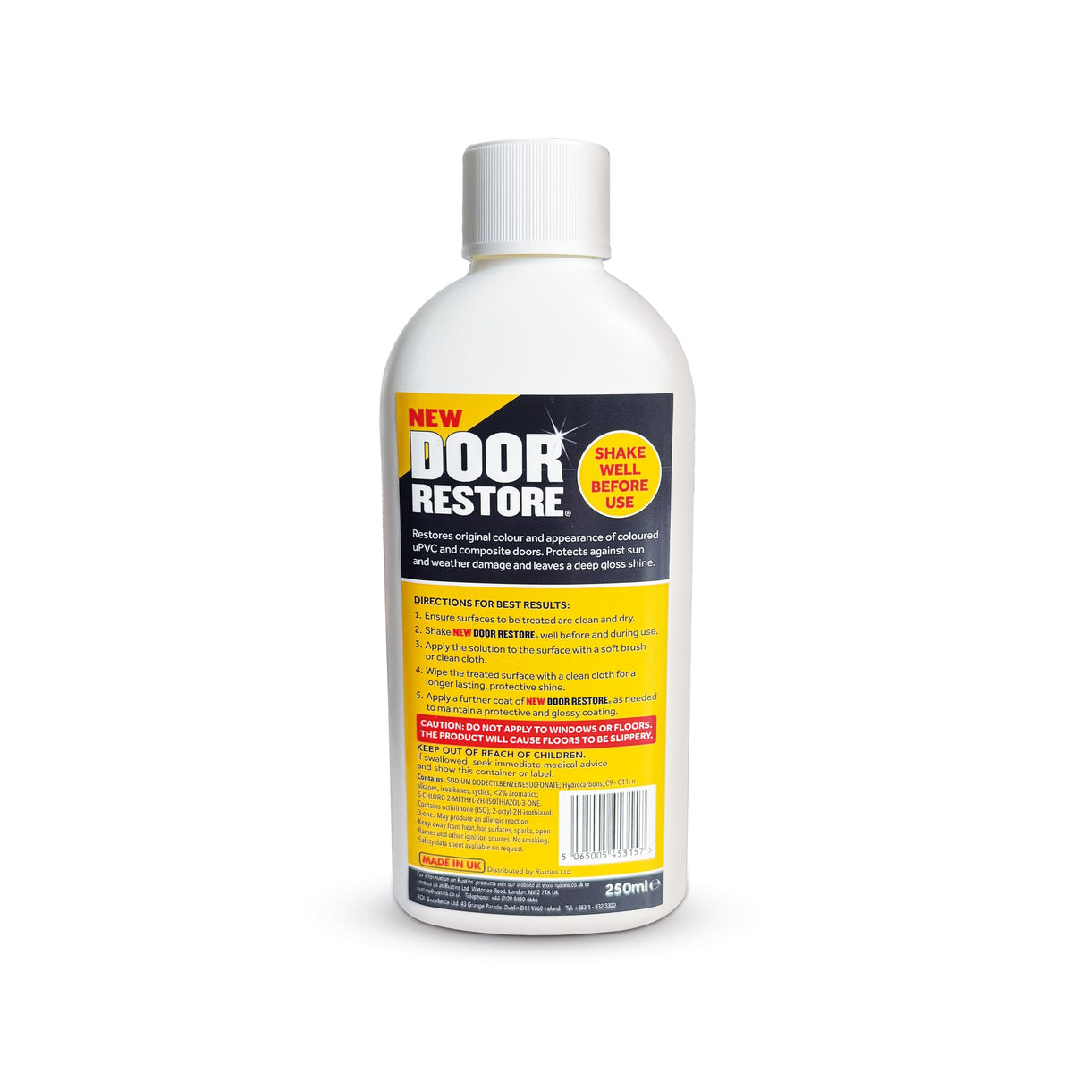 Rustins New Door Restore applied on doors and shutters boosts color and weather protection