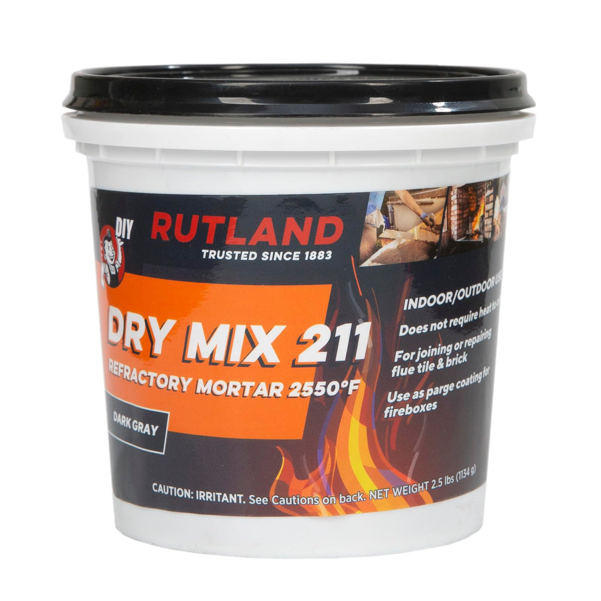 Rutland Dry Mix 211 2.5 lb package displayed for DIY masonry projects.