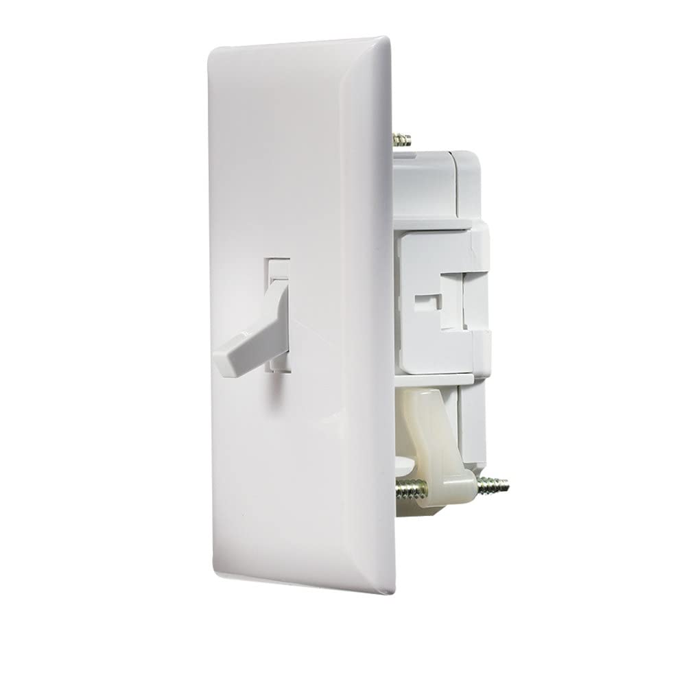 RV Designer S821 wall switch with cover plate in white, ideal for clean RV interiors.