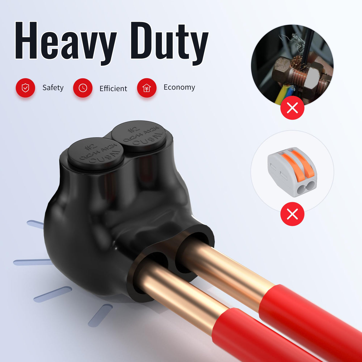 RVBOATPAT insulated connector with hex screws fixing wires securely
