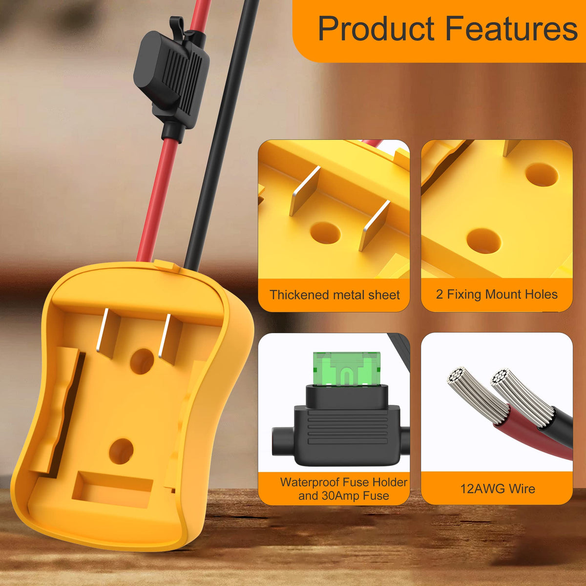 Fused terminals on the RVBOATPAT adapter ensuring safe, reliable connections.