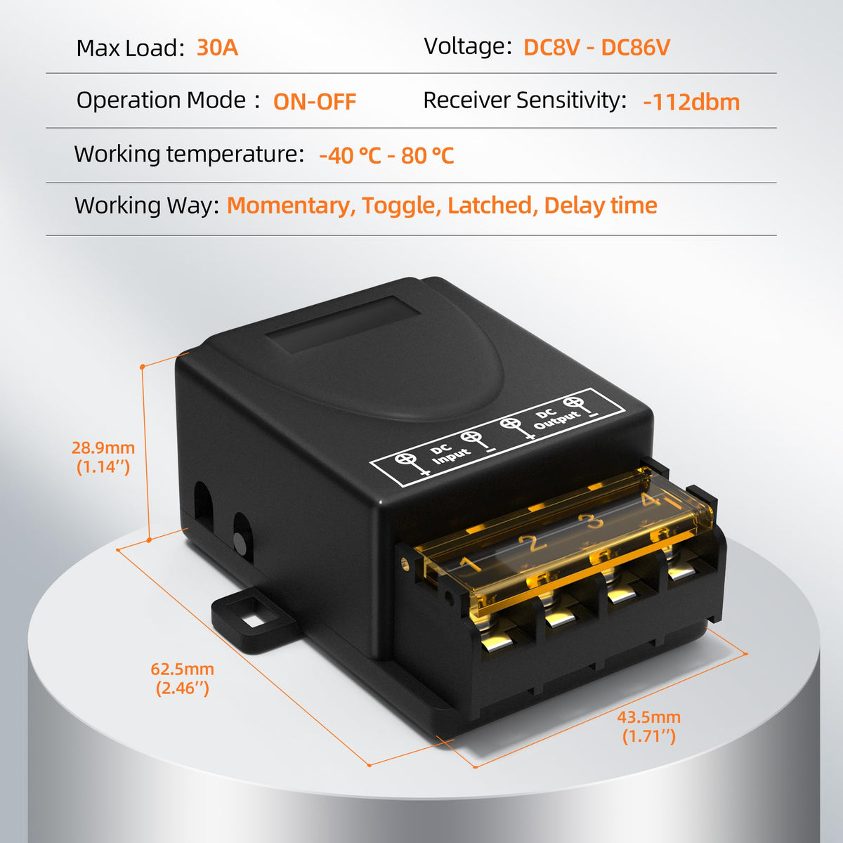 RVBOATPAT remote control button close-up highlighting durable switch for reliable operation