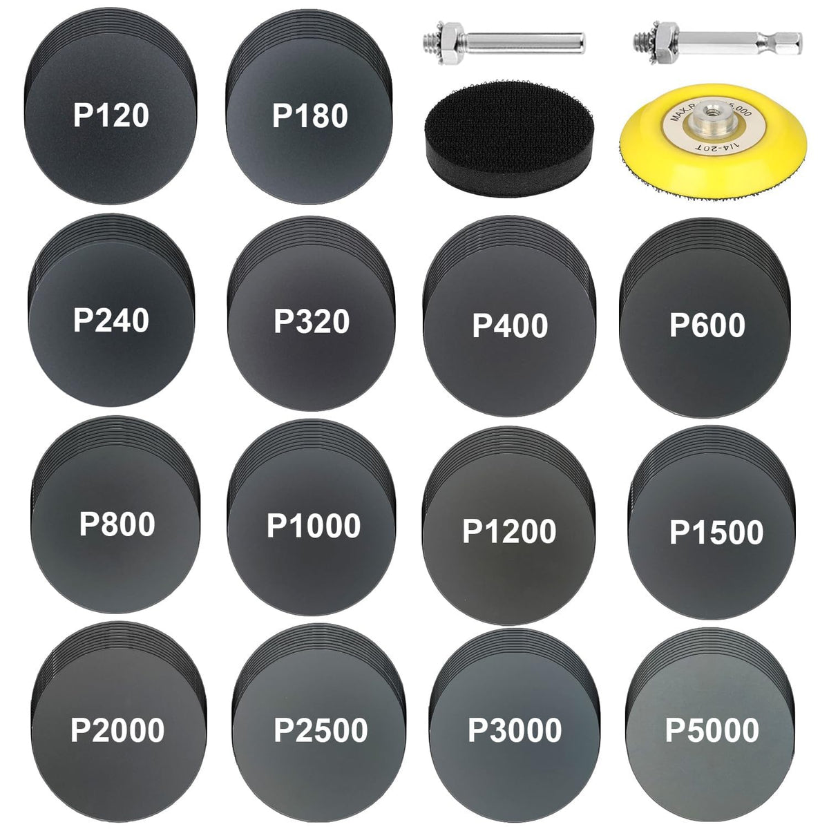 Rvetol 3-inch sanding discs, 120-180 grit, for initial smoothing on wood and metal