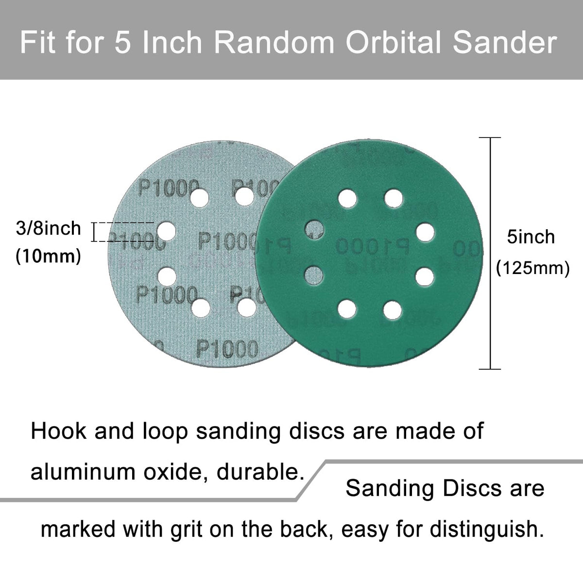 Rvetol 5-inch 8-hole sanding disc 1000 grit for fine detailing