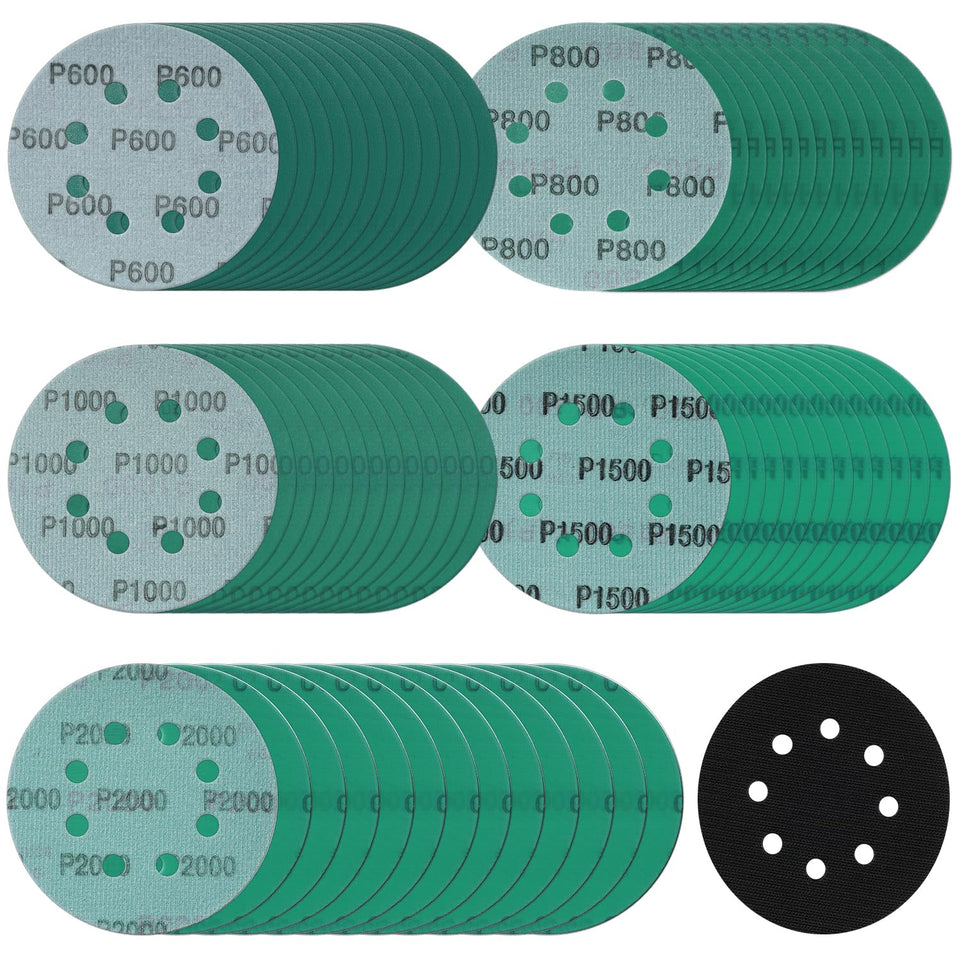 Rvetol 5-inch 8-hole sanding disc 600 grit for wood and metal finishing