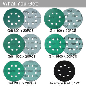 Rvetol 5-inch 8-hole sanding disc 800 grit for smooth finish on wood