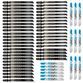 Rvetol 60pcs jigsaw blades set for versatile cuts in wood, plastic, and metal