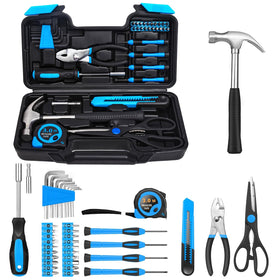 RVOGJP 39 piece tool set in blue case for quick home repairs.