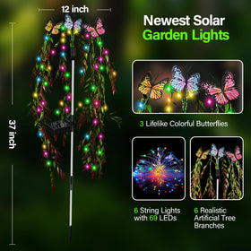 RWNXKARN 69LED swaying tree lights create vivid nighttime garden borders