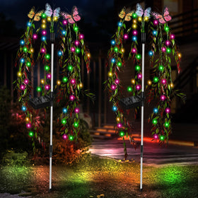 RWNXKARN solar garden lights illuminate outdoor walkways with easy tool-free setup