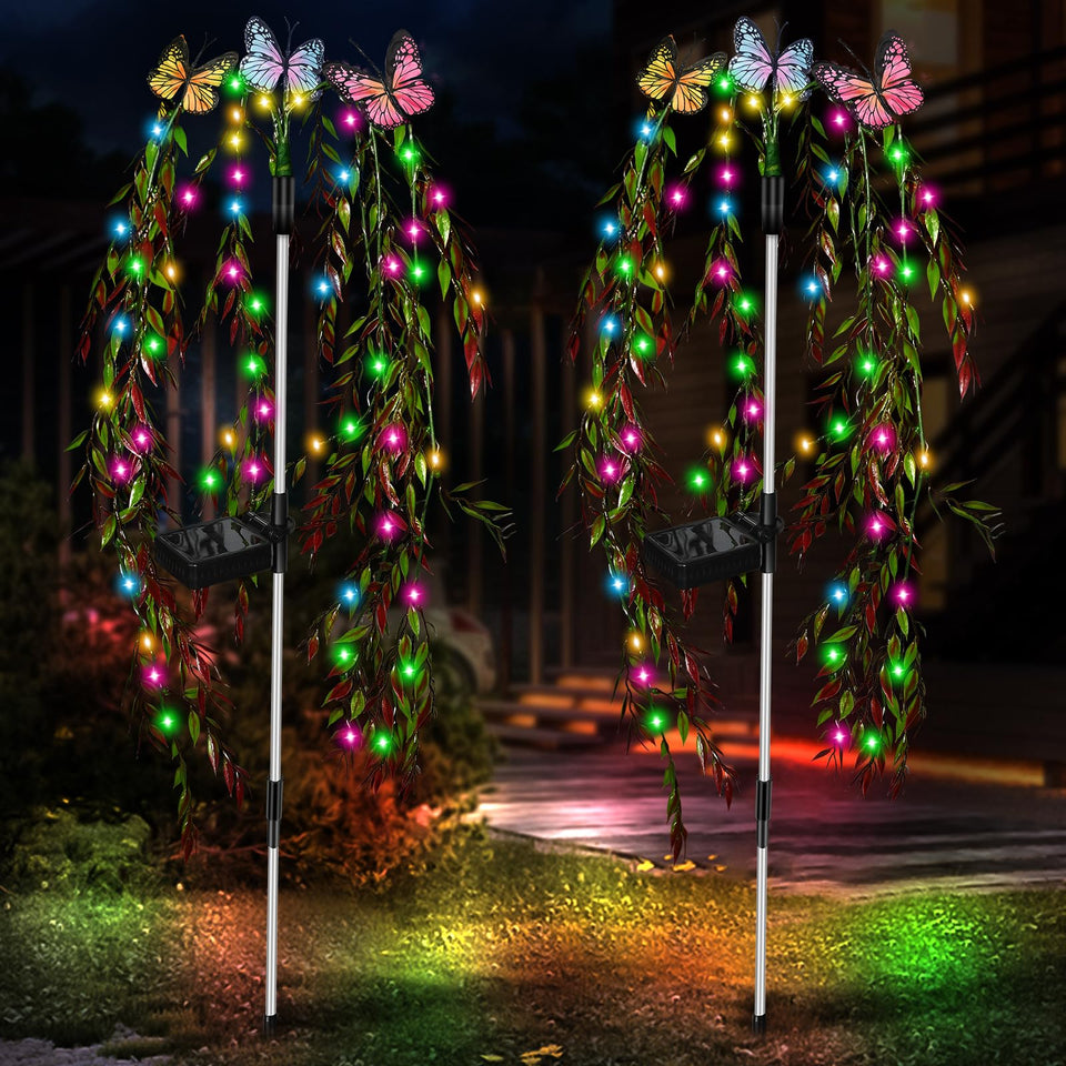 RWNXKARN solar garden lights illuminate outdoor walkways with easy tool-free setup