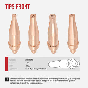 RX WELD 1-101 tip size 1 enhances acetylene control and efficiency.