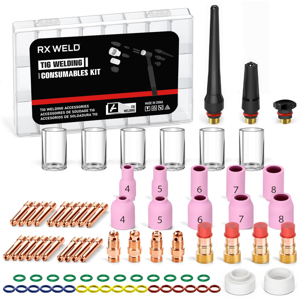 RX WELD 79-piece TIG torch accessories kit for versatile welding applications