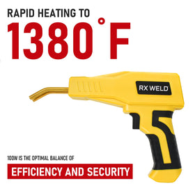 RX WELD reaches 800°F quickly for strong plastic melts.