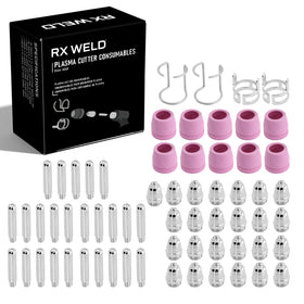 RX WELD AG60P kit overview showing consumables for versatile plasma cutting