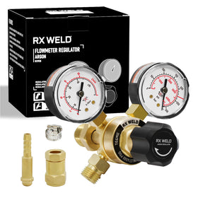 RX WELD Argon regulator flowmeter with CGA580 inlet for precise control