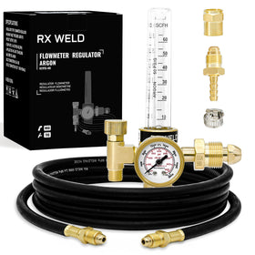 RX WELD Argon Regulator Flowmeter provides precise gas control for MIG/TIG welding