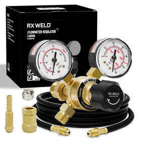 RX WELD Argon regulator flowmeter with clear gauge for precise gas control