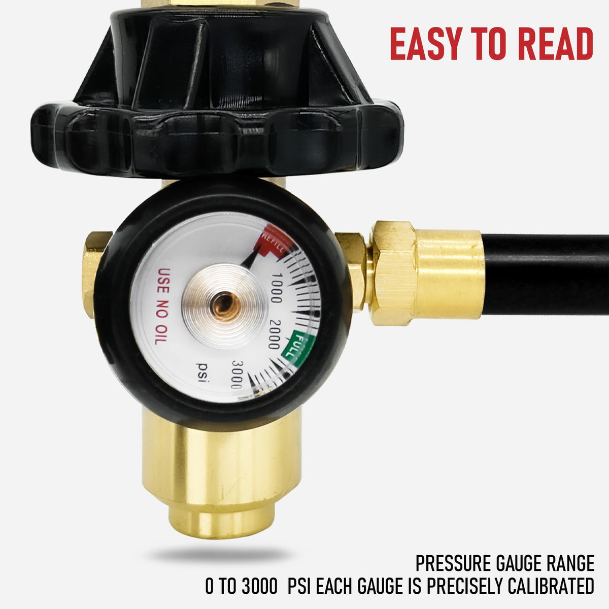 RX WELD CGA580 inlet thread connection for standard tank compatibility