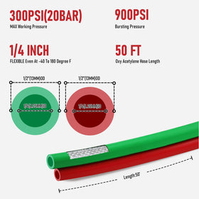 RX WELD Grade R rubber hose provides oil resistance and longevity.