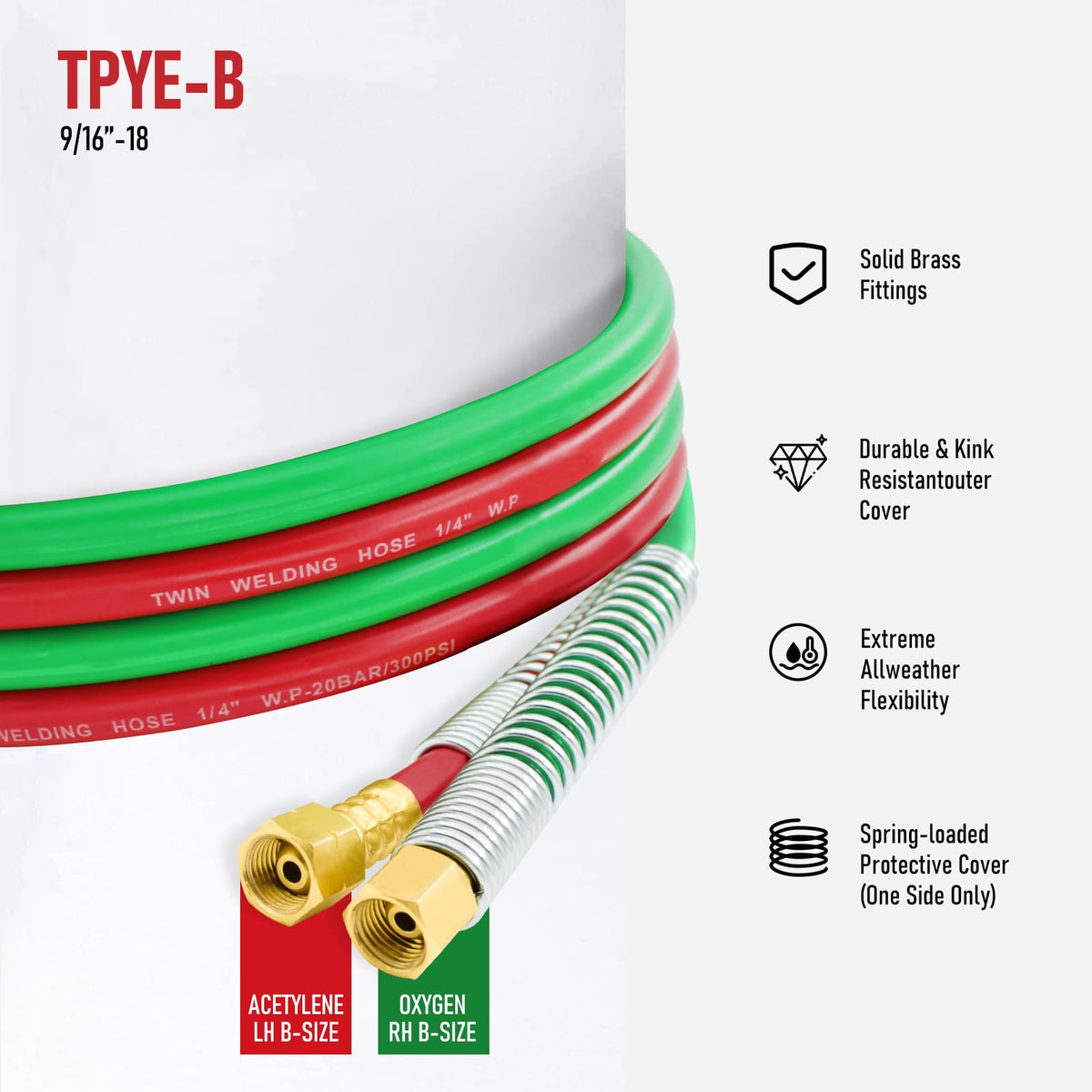 RX WELD Grade R twin-line hose offers flexible, durable operation.