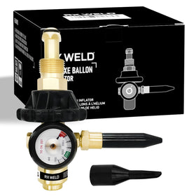RX WELD helium regulator with CGA580 gauge for precise fills