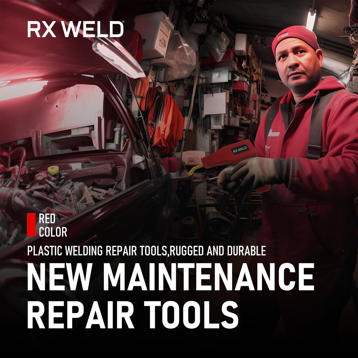 RX WELD kayak repair setup demonstrating versatile plastic solutions