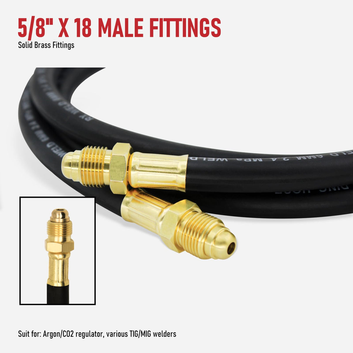 RX WELD loosely coiled hose design, easy storage and setup