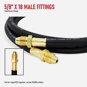 RX WELD loosely coiled hose design, easy storage and setup