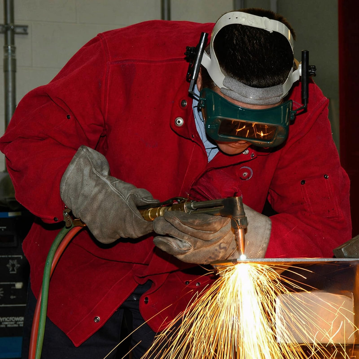 RX WELD rugged blow-molded storage case protects tools during transport.