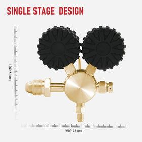 RX WELD brass tee handle and screw allow smooth pressure tuning.