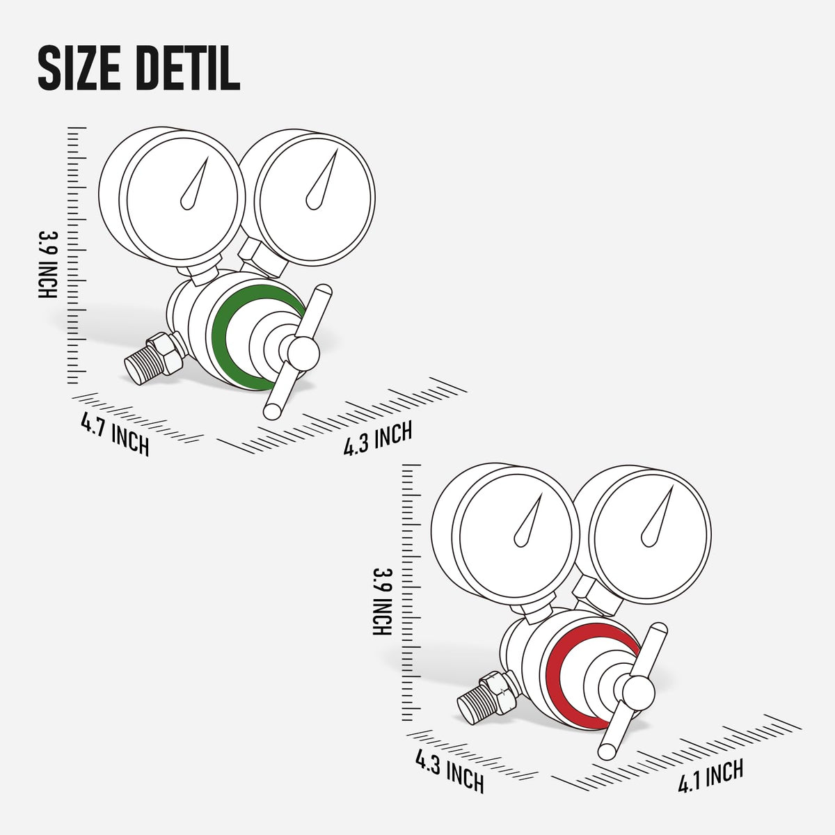 RX WELD outlet 9/16-18 B-size connector supports compatible hoses